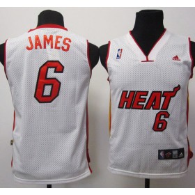 Maillot Enfant de James Miami Heat #6 Blanc