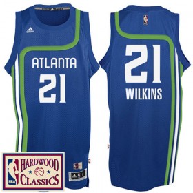 Maillot Retro Hawks Wilkins 21 Bleu