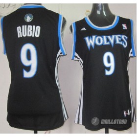 Maillot Femme de Rubio Minnesota Timberwolves #9 Noire