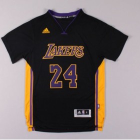 Maillot Manche Courte Lakers Bryant 24 Noir