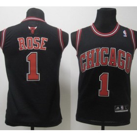 Maillot Enfant de Rose Chicago Bulls #1 Noir