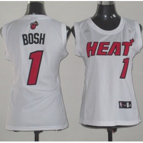 Maillot Femme de Bosh Miami Heat #1 Blanc