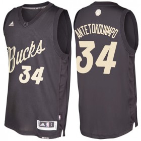Maillot Navidad 2016 Giannis Antetokounmpo Bucks 34 Noir