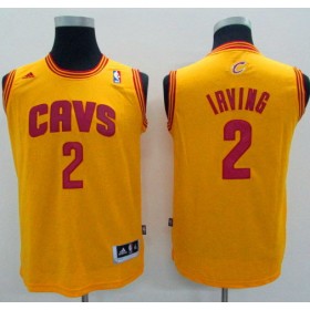 Maillot Enfant de Irving Cleveland Cavaliers #2 Jaune