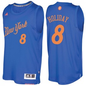 Maillot Navidad 2016 Justin Holiday Knicks 8 Bleu
