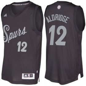 Maillot Navidad 2016 Lamarcus Aldridge Spurs 12 Noir