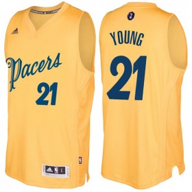 Maillot Navidad 2016 Thaddeus Young Pacers 21 Blond