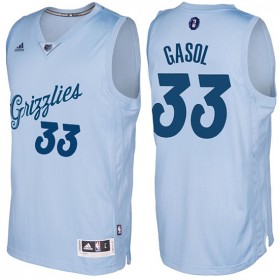 Maillot Navidad 2016 Marc Gasol Grizzlies Claro 33 Bleu