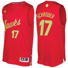 Maillot Navidad 2016 Dennis Schroder Hawks 17 Rouge