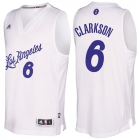 Maillot Navidad 2016 Jordan Clarkson Lakers 6 Blanc
