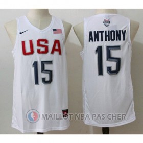 Maillot NBA Twelve USA Dream Team Anthony 15# Blanc