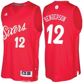 Maillot Navidad 2016 76ers Gerald Henderson 12 Rouge