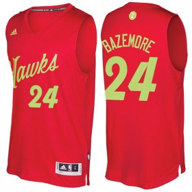 Maillot Navidad 2016 Kent Bazemore Hawks 24 Rouge