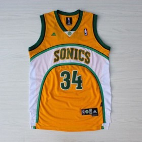 Maillot Seattle Supersonics Allen Sonics #34 Jaune