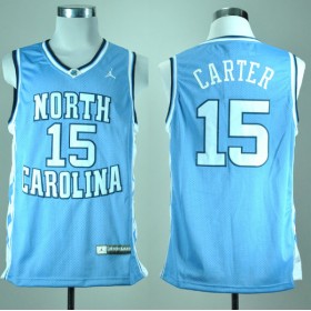 Maillot Carter North Carolina Tar Heels #15 Bleu