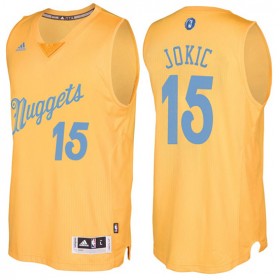 Maillot Navidad 2016 Nuggets nikola jokic 15 Blond