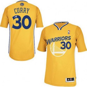 Maillot Authentic Manche Courte Warriors Curry 30 Jaune