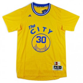 Maillot City Manche Courte Warriors City Curry 30 Jaune