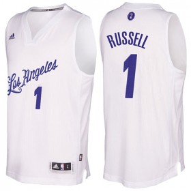 Maillot Navidad 2016 DAngelo Russell Lakers 1 Blanc