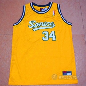 Maillot Seattle Supersonics Allen Sonics #34 Jaune