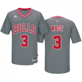 Maillot Manga Cort Dwyane Wade Bulls 3 Gris