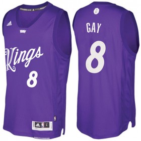 Maillot Navidad 2016 Rudy Gay Kings 8 Violet