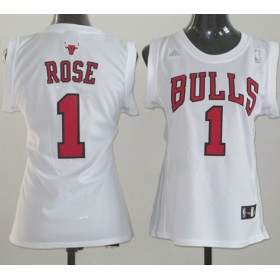 Maillot Femme de Rose Chicago Bulls #1 Blanc