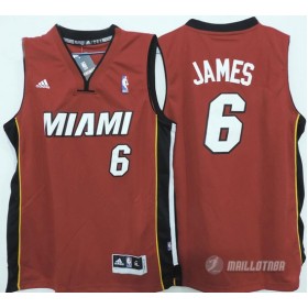 Maillot Enfant de James Miami Heat #6 Rouge