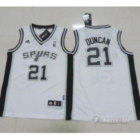 Maillot Enfant de Blanc Duncan San Antonio Spurs Revolution 30