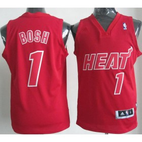 Maillot Rouge Miami Heat #1 Blanc