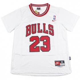 Maillot Authentic Manche Courte Bulls Jordan 23 Blanc