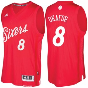 Maillot Navidad 2016 Jahlil Okafor 76ers 8 Rouge