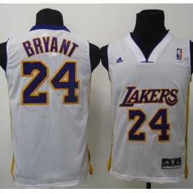 Maillot Enfant de Bryant Los Angeles Lakers #24 Blanc