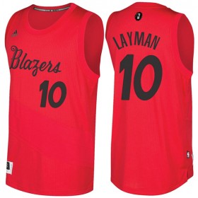 Maillot Navidad 2016 Jake Layman Blazers 10 Rouge