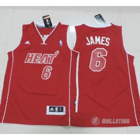 Maillot Enfant de James Miami Heat #6 Rouge
