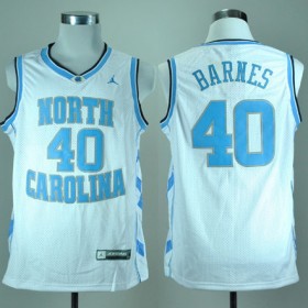 Maillot Barnes North Carolina Tar Heels #40 Blanc