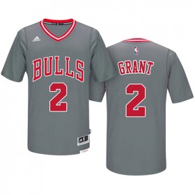 Maillot Manga Cort Jerian Grant Bulls 2 Gris