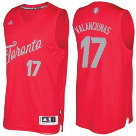 Maillot Navidad 2016 Jonas Valanciunas Raptors 17 Rouge