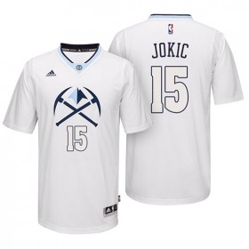 Maillot Manga Cort Nuggets Jokic 15 Blanc