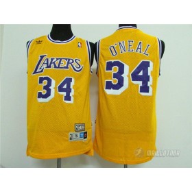 Maillot Los Angeles Lakers retro O neal #34 Jaune