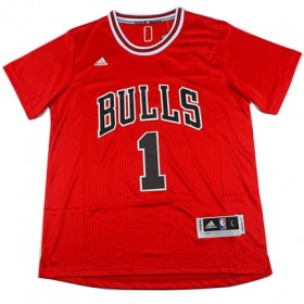 Maillot Authentic Manche Courte Bulls Rose 1 Rouge