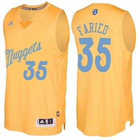 Maillot Navidad 2016 Nuggets Kenneth Faried 35 Blond