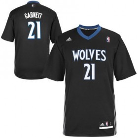Maillot Manche Courte Timberwolves Garnett 21 Noir